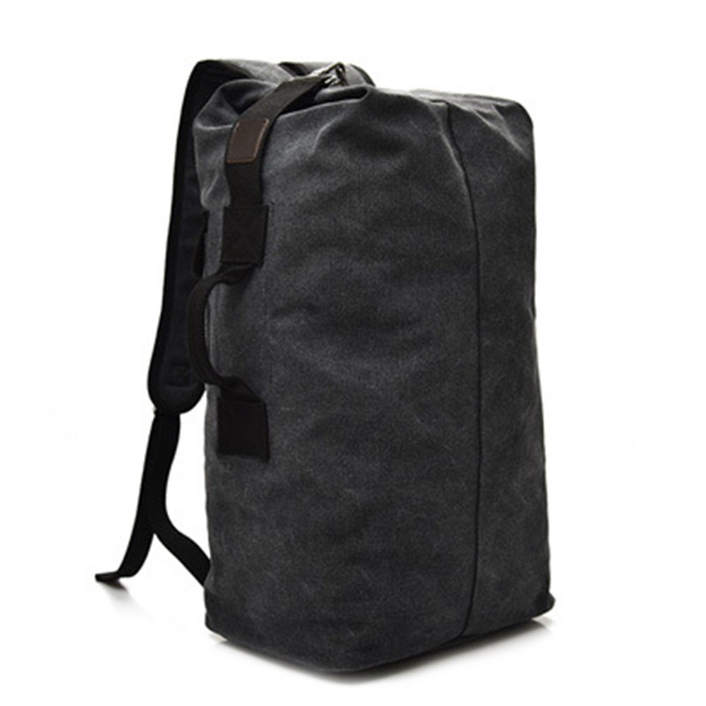 33L Large Capacity Canvas Backpack for Camping Hiking Travel Gym Hunting Black